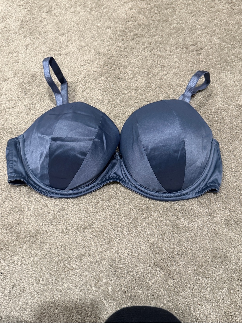 Victoria's Secret Satin Navy Underwire Push-Up Bra